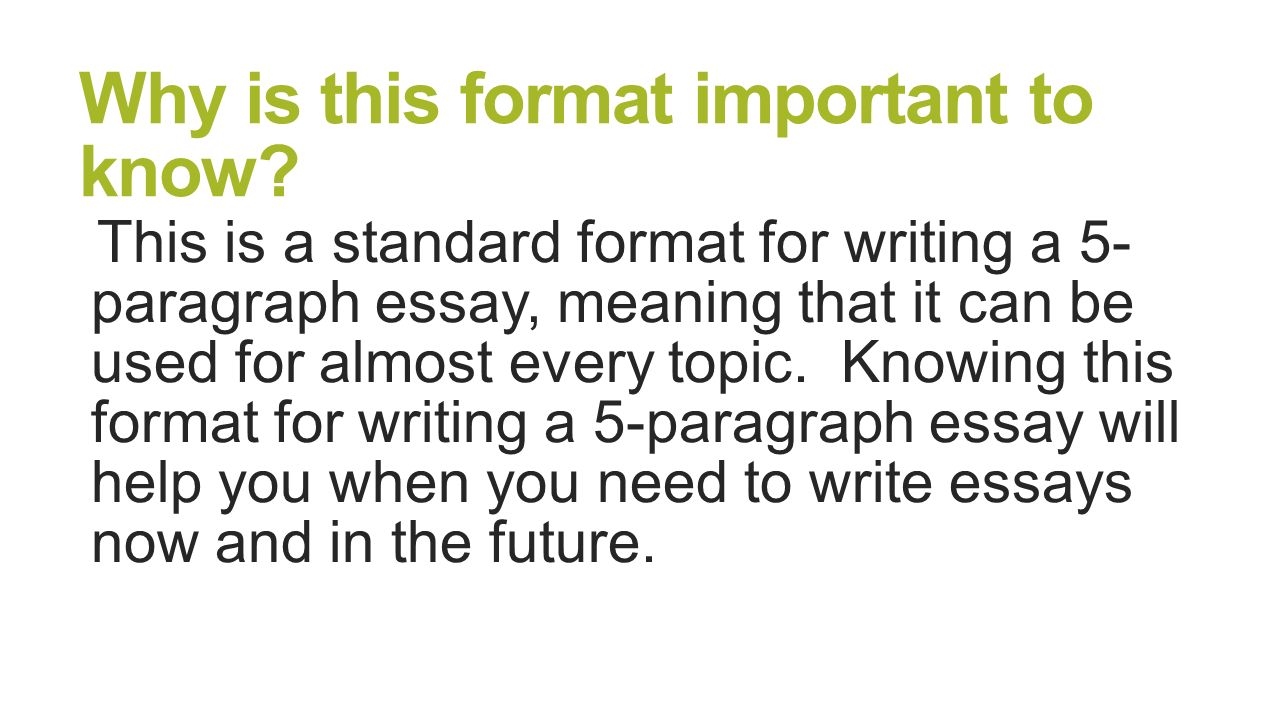 Knowing how to write a 5 paragraph essay